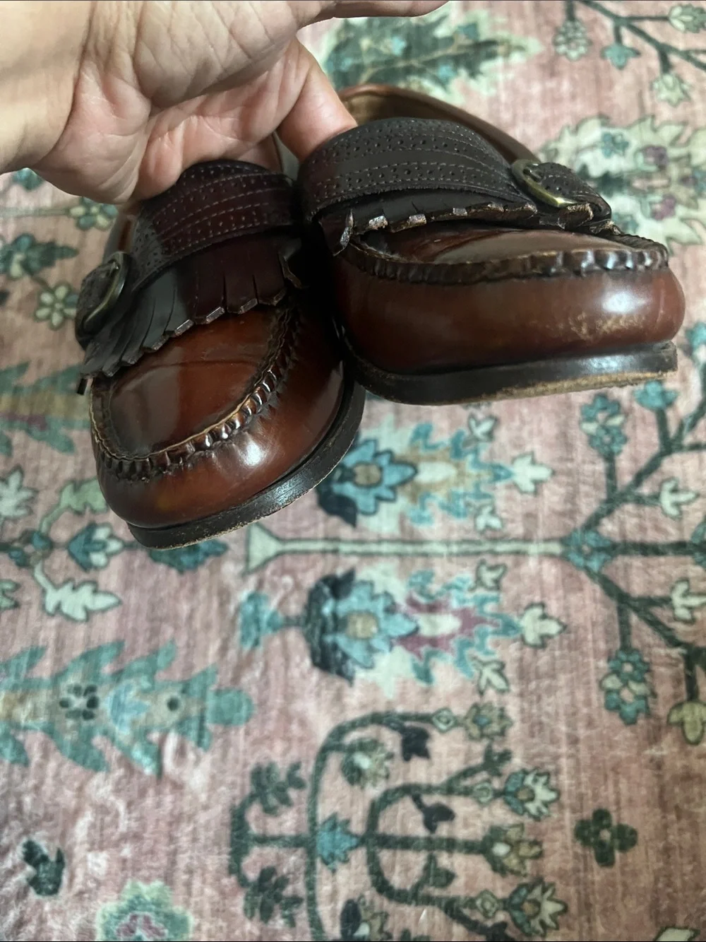 Vintage Cole Haan Mens Loafer Cordovan Kiltie Monk